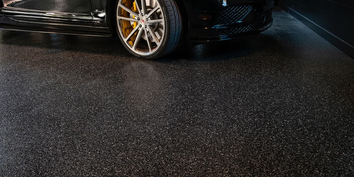Granite finish garage floor coating installation in Central Florida